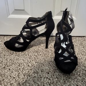 Report Black Open Toe Stilleto Heels